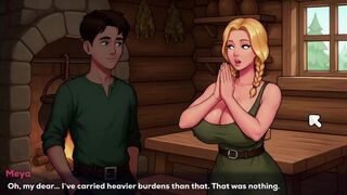 Busty MILF in anime game with big tits and games of cock-sucking - 9 image
