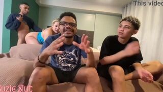 Watch Suzie Slut bang stepson hard while her cuckold hubby watches - full video on red! - 9 image