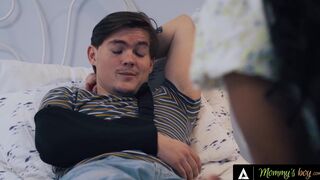 August Skye milks her stepson's hard cock with her massive tits & tight pussy - 2 image