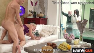Lucky guy gets to watch Chloe Heart & Nico Vegas humiliate him while he watches their natural tits bounce and their big butts bounce as they take turns - 9 image