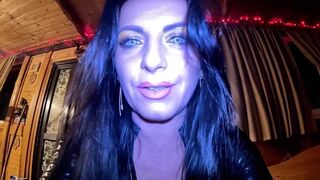 MilfyCalla's curvy body dominates and teases in black leather - 15 image