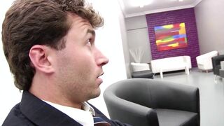 Lisa Ann's huge knockers get a messy facial from James Deen's massive meat stick - 3 image
