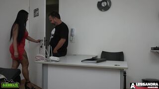 Alessandra Marques gets her tight pussy drilled hard by Binho Ted at work - 1 image