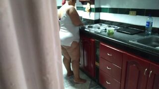 Watch my stepmom Brandy and I get steamy in the shower together - perfect tits, ass, and legs - 1 image