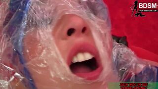 Latex and Plastic fuck three-some ffm with fetish milfs