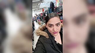 Hawt angel at the public store juicy twat pumping with are biggest sex toy