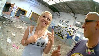 Strolling around the ruined building leads the mother i'd like to fuck to a