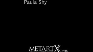 Asian beauty plays with her big natural tits and shaved pussy