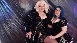 Lesbian hot JOI jerk off instructions - latex PVC MILFs dirty talk seduce (Arya Grander) - 14 image
