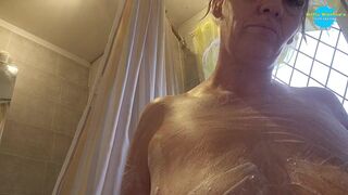 Wet bra and soapy tits