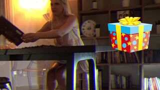 All Natural Wonderfully Beautiful Big Boobs Blonde Wife in Sexy White Summer Dress teases to seduce