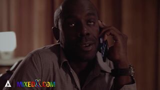 MIXEDX - Blonde Busty Bombshell Christina Shine Gets Fucked Hard By Her Ebony Stepdad