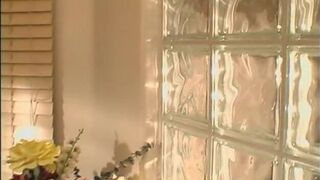 A gorgeous maid cleans house then cleans a cock in the bathtub