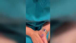 Las Vegas sperm bank nurse does anything to get the sample. Talks me through it and fucks at the end