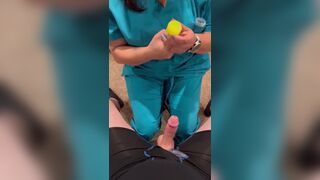 Las Vegas sperm bank nurse does anything to get the sample. Talks me through it and fucks at the end