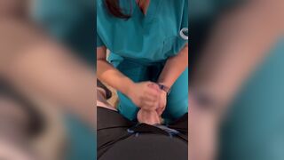 Las Vegas sperm bank nurse does anything to get the sample. Talks me through it and fucks at the end