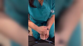 Las Vegas sperm bank nurse does anything to get the sample. Talks me through it and fucks at the end