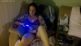 Busty Long Hair Gamer Girl In Bra and Panties Playing Smoking Cigarettes Part 2