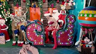 Sexy exhibitionist MILF celebrating Christmas in public