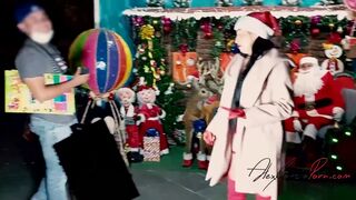 Sexy exhibitionist MILF celebrating Christmas in public