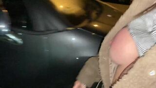 A guy  made me suck his cock at the park and then do a public cum walk - 14 image