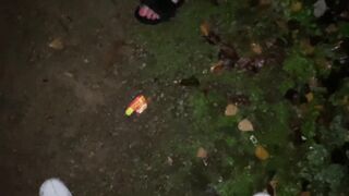 A guy  made me suck his cock at the park and then do a public cum walk - 8 image