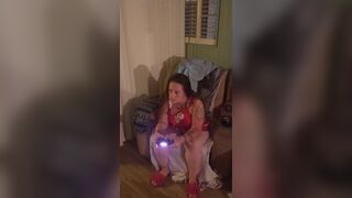 Cute girl takes off her panties and Mini dress