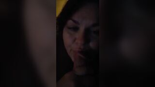 Amateur milf giving blowjob to side piece