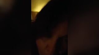 Amateur milf giving blowjob to side piece