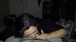 hot bbw wife gives amazing blowjob POV