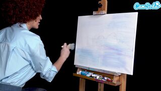 Big Tits MILF Ryan Keely Cosplay As Bob Ross Gets Horny During Painting Tutorial