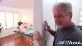 Masseur Feasts His Eyes on Naked BBW Eliza Allure as She Masturbates - 3 image