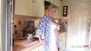 AuntJudys - 58yo Housewife Ms. Molly Jacks you off & Sucks your cock (POV)