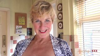 AuntJudys - 58yo Housewife Ms. Molly Jacks you off & Sucks your cock (POV)