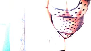 Hot stepmom caresses her pussy juicy and cums getting an orgasm