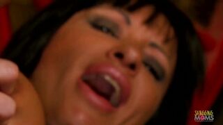 Cuffed to a carriage the dude gets to bang a super tight big boobs milf