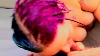 Milf Chokes On cock and swallow whole load