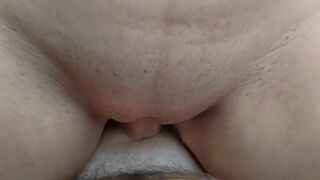 POV sex. Close up blowjob from stepsister and cowgirl pussyfucking