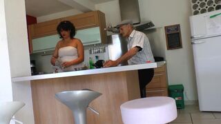 Stepmom Ass - The caregiver masturbates and gives a blowjob