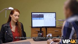 VIP4K. Redhead with big tits is rammed by the lender