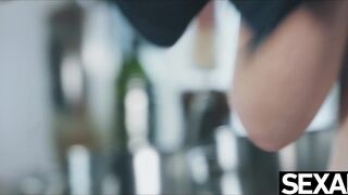 Watch this cute redhead and hot brunette eat each other's pussy