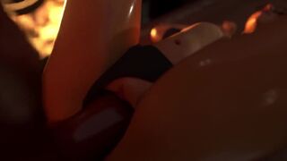 Animated Shemale MILF fucks Witch-Girl - Futa on female, Anal Sex and Cum in Ass