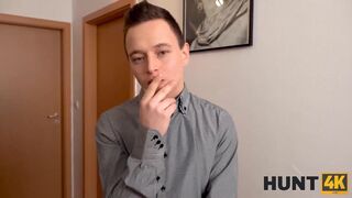 HUNT4K. Man enjoys unplanned sex with his buddys new ginger girlfriend