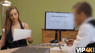 VIP4K. Pornstar's tight pussy gets nailed by pawnbroker in his office