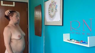 Indian nudist painting Indian pattern - Mandala. Relax music. Naked art workshop. Scene 6