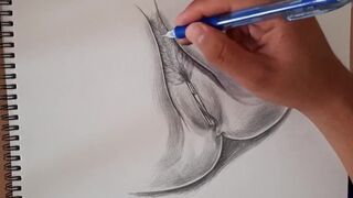 ROUGH PUSSY TREATMENT,A beautiful flower drawing female figure HD Porn, Hardcore,