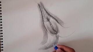 ROUGH PUSSY TREATMENT,A beautiful flower drawing female figure HD Porn, Hardcore,