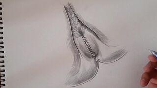 ROUGH PUSSY TREATMENT,A beautiful flower drawing female figure HD Porn, Hardcore,