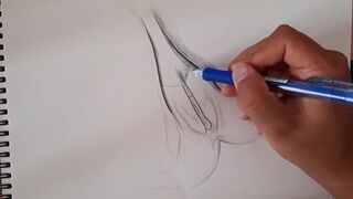 ROUGH PUSSY TREATMENT,A beautiful flower drawing female figure HD Porn, Hardcore,
