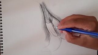 ROUGH PUSSY TREATMENT,A beautiful flower drawing female figure HD Porn, Hardcore,